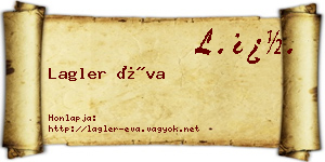 Lagler Éva névjegykártya